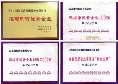 【喜讯】bevictor伟德官网及下属山东bevictor伟德官网药业喜获2023潍坊招商引资优秀企业、潍坊民营企业100强等多项荣誉